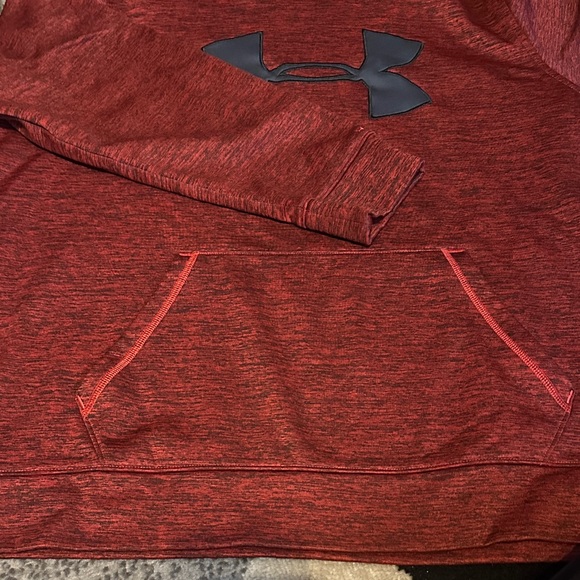 Under Armour Marled Red Hoodie with Black Logo - Picture 2 of 4